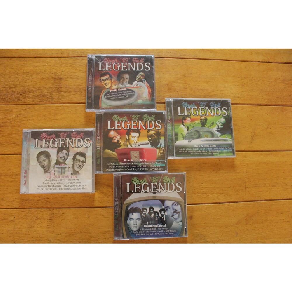 5 CD Lot Rock 'N' Roll Legends Elvis Presley Holly Cash Buddy Holly Fats Sealed